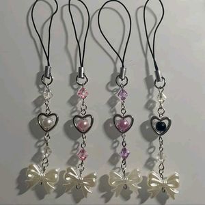 Bow Heart Phone Charms