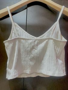 H&amp;M Ribbed White Tank Top