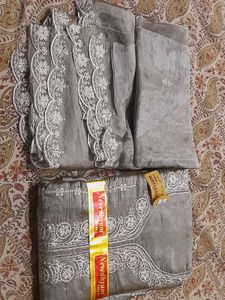 Elegant Gray Dress Material
