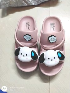 Kawaii Puppy Slides For Women - Soft Pink |