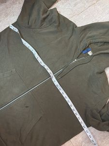 H&amp;M Olive Green Zip-Up Hoodie