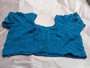 Blue Plain Designer Saree (Women)