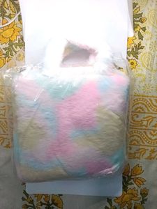 Pastel Plush Handbag with Teddy