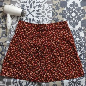 Forever 21 Brown Floral Mini Skirt