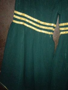 Emerald Green &amp; Gold Velvet Kurti