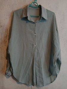Olive Green Oversized Button-Down