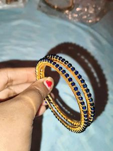 Blue Beaded Bangles