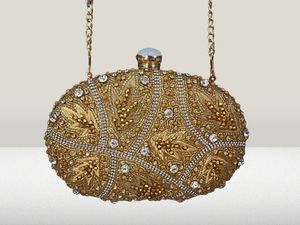 Crystal And Gold Embellished Clutch For Women