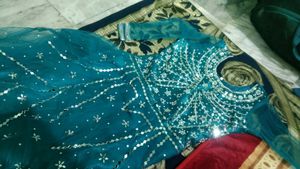Teal Embellished Ethnic Gown only worn one time