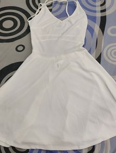 Women Fit And Flare White Dress🤍