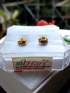 Gold Floral Stud Earrings