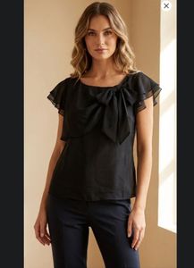 Chic Black Bow Top