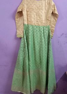 Elegant Party Wear Gown Banarsi
