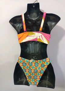 Tropical Print Bikini Set Size Large