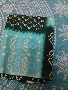saree blue with dark green border