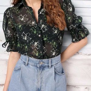 Floral Puff Sleeves Shirts