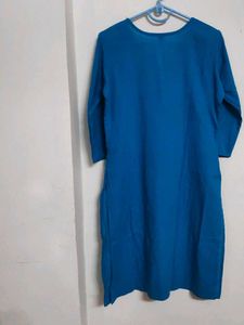 Firozi Blue Kurta with Pink Trim