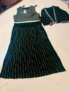 Size 4XL  3 Peace  Woman Beautiful Lehnga Set