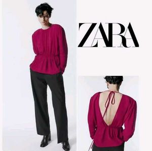 ZARA NWT SEMI-SHEER BLOUSE WITH SHOULDER OPEN BACK
