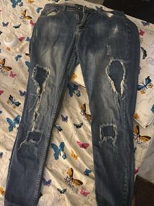 Denim jeans damage