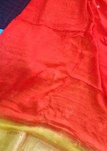 Green &amp; Red Saree