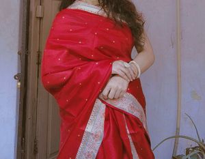 Saree With Stiched Blouse ❤️