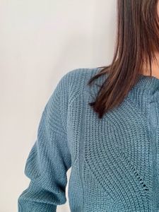 Blue Knit Pullover Sweater