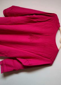 Rose Pink Chikankari Kurti 🌹