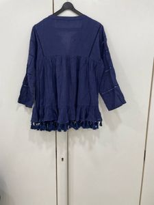 💙Boho Chic,Effortless Fit|NEXT Navy Tassel Tunic✨