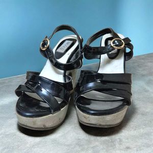 Stylish Black Platform Block Heel Sandals fr Women