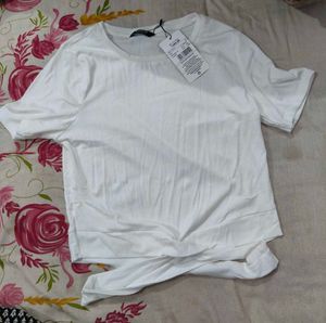 White Twist Front T-Shirt