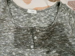 Heathered Knit Crop Top - Casual Chic