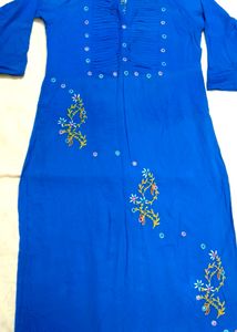 Cotton Kurti With Gujarati Work