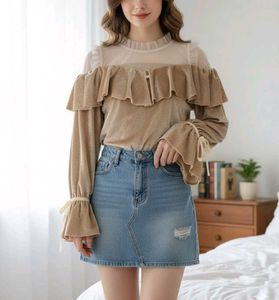 🌼Beige Elegant Ruffled Top🌼
