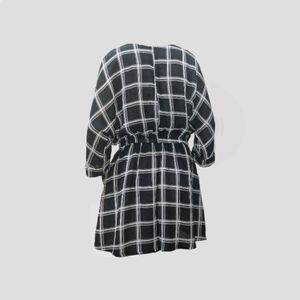 Chequered Black &amp; White Mini Casual Dress