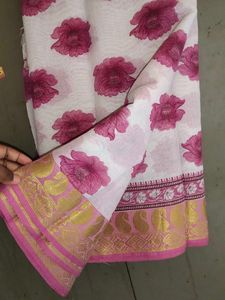 Pink Paisley Saree