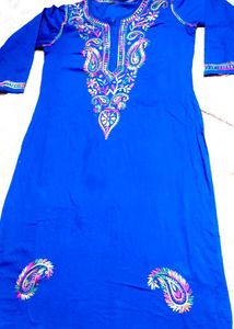 Pure Cotton Chikenkari Kurti With New Sare