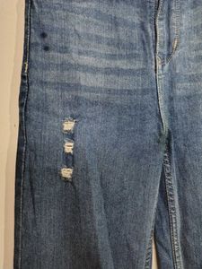 Ajio Distressed Blue Jeans