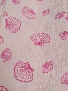 Pink Seashell Print Fabric