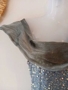 Tailor Made Silver Sequin Gown(Thailand Fabric)