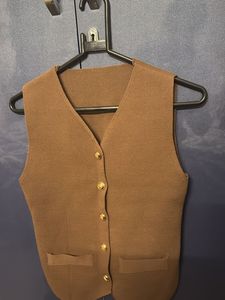 Brown Knit Waistcoat