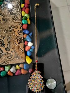 peacock feather Necklace For Women