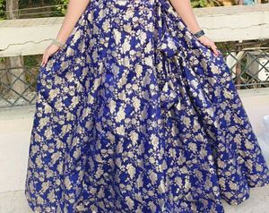 Elegant Blue Floral Dress