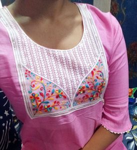 Baby Pink Colour Kurti 💕