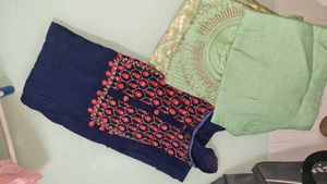 Kurta Set green  and only kurti blue