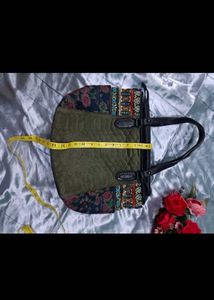 Desigual Quilted Floral Embroidered Handbag