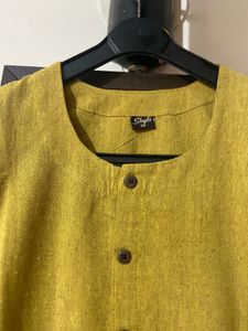 Mustard Button-Down Dress