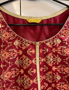 Elegant Maroon Embroidered Kurta