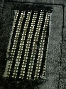 Distressed High-Waisted Black Jeans