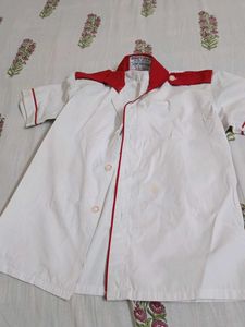 School Dress White And Red